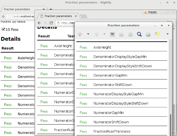 MathML Fraction parameters test